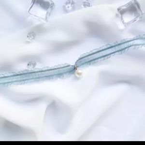 pearl charm lace Choker necklace